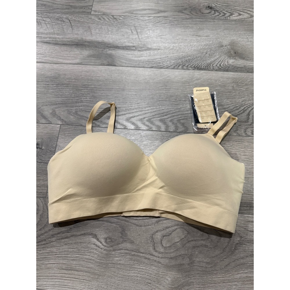 Truekind Supportive Comfort Wireless Shaping Bra Beige Large NWT w/ Extender - Picture 4 of 8